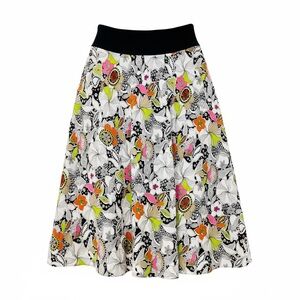 Vtg Evan Picone Chiffon Maxi Skirt Sz M Retro Psychedelic Floral Boho Festival